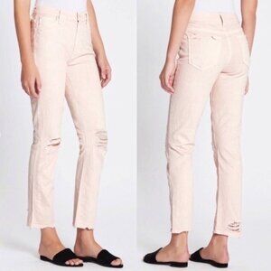 Mother Light Blue The Weekender Fray Raw Hem Flare Denim Jeans Size 27 Flated